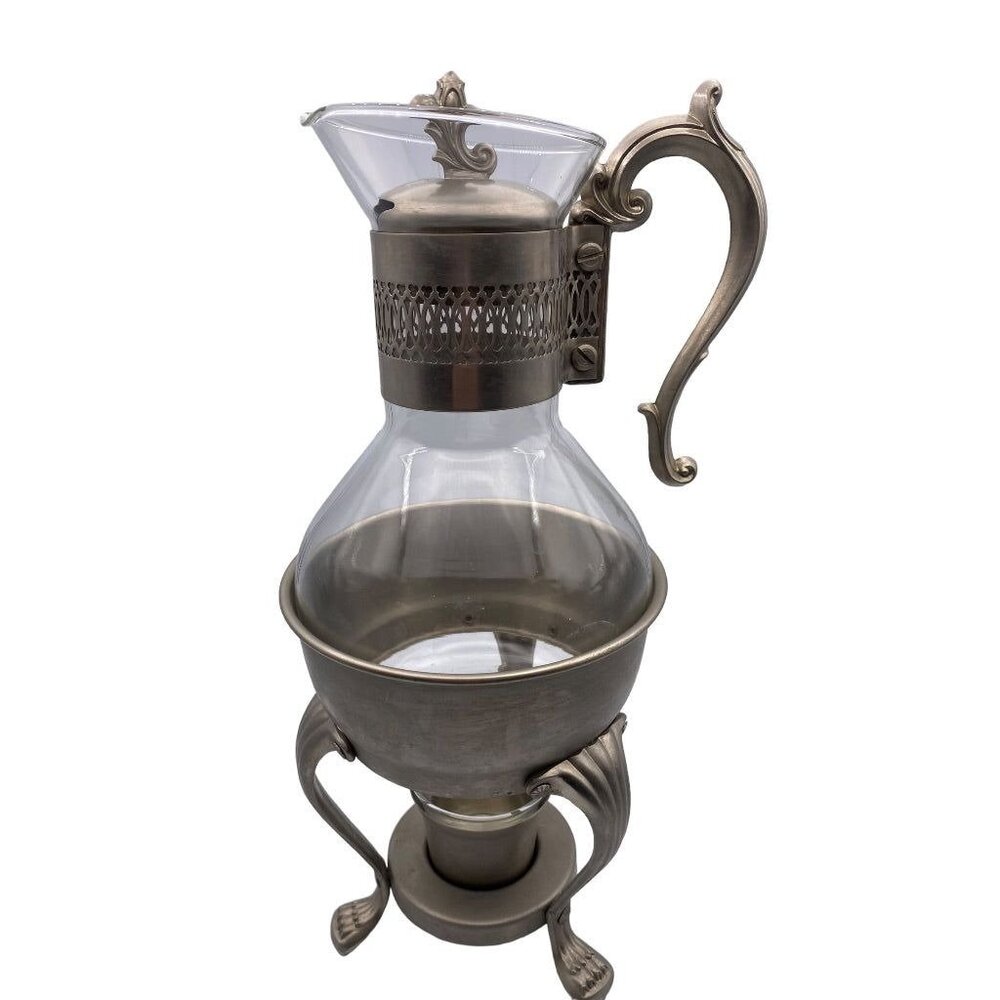 Provincetown Pewter F.B. Rogers Coffee Tea Server Carafe with Stand